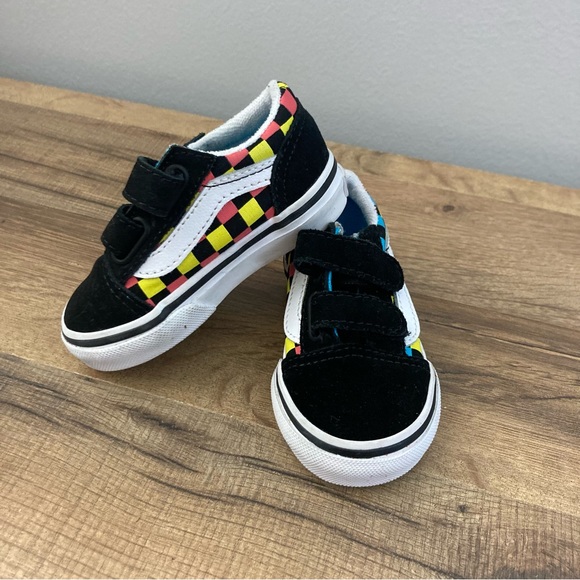 Vans Other - Vans Old Skool V Neon Glow Check Infant Toddler Shoes